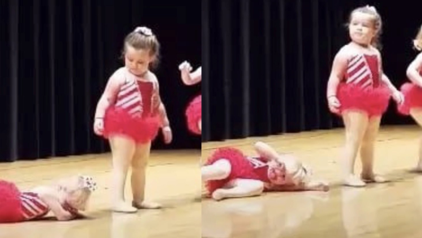 A little girl throws a tantrum in the middle of her dance, and look how